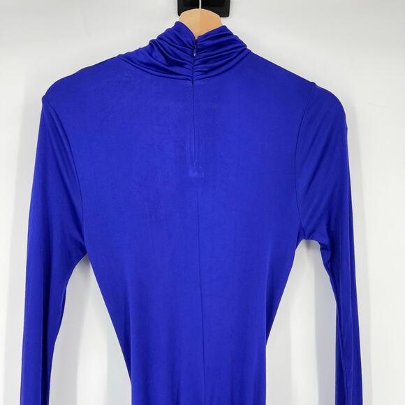 HELSA | Slinky Jersey Sarong Maxi Dress in Royal Blue L - Picture 10 of 16